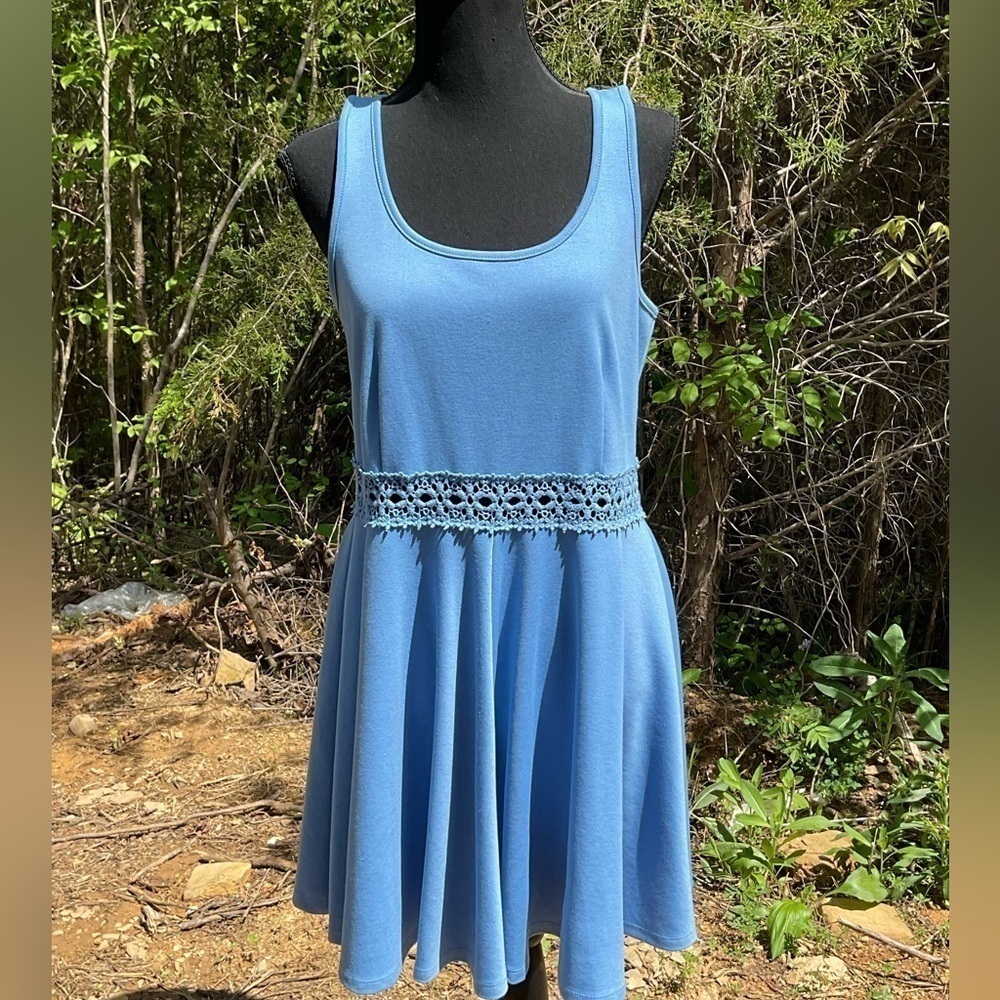 Alter’d state blue dress. Size large. Lace detailing. Blue.